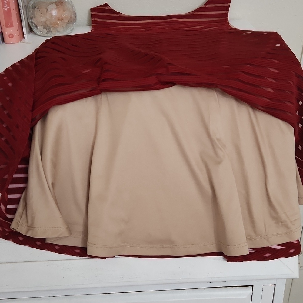 Torrid peplum Coctail Party Blouse Lace lined 00 M 10 - Picture 10 of 12